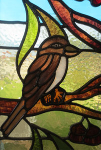 Bird design leadlight glass